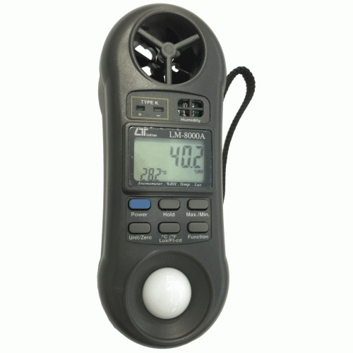 LM-8010 4 in 1, Anemometer with air Flow (CMM, CFM) Humidity Meter Light  Meter Thermometer: : Industrial & Scientific